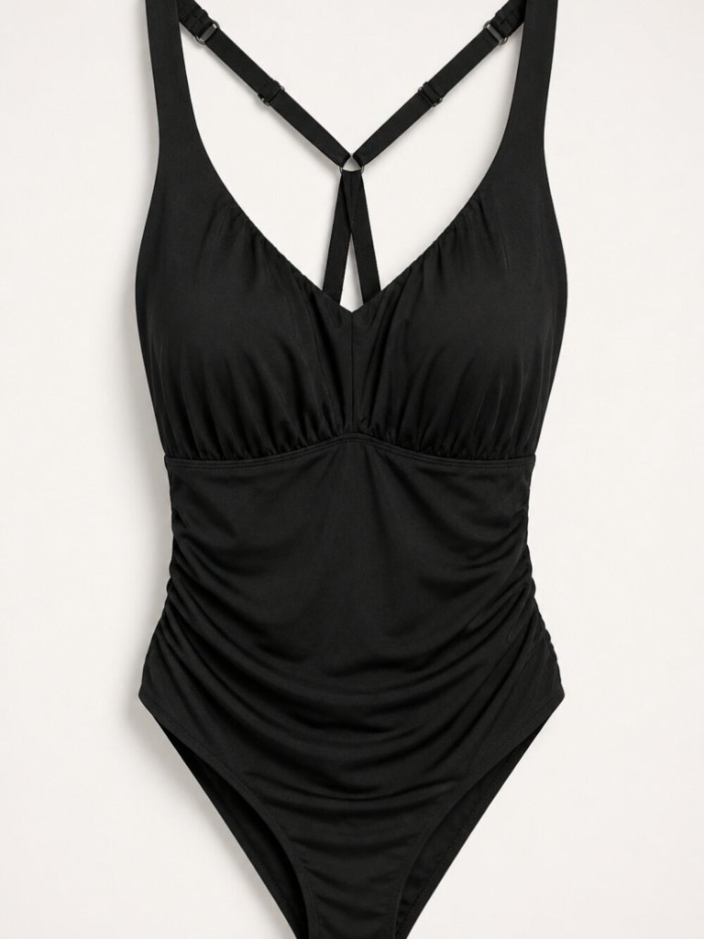 Caribbean Black One-Piece Swimsuit with T-Back